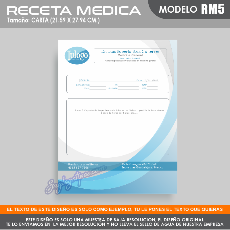 RECETA MEDICA Modelo RM5